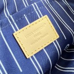 Louis Vuitton Pochette Cosmétique PM M28652 Blue and M29529 Red Cotton Cosmetic Pouch with V-Shaped Leather Patch and Gold Studs
