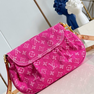Louis Vuitton - Sunset Bag M28291 Monogram Denim Canvas Replica Handbag (Rose Pink)