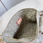 Louis Vuitton Pochette Accessories Cargo cotton handbag M27602 in blue green and pink with leather trim removable strap and front pocket