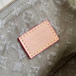 Louis Vuitton Pochette Accessories Cargo cotton handbag M27602 in blue green and pink with leather trim removable strap and front pocket