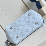 Louis Vuitton Bella Bag M28885 Monogram Mahina perforated leather handbag with braided chain