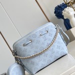 Louis Vuitton Bella Bag M28885 Monogram Mahina perforated leather handbag with braided chain