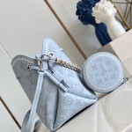 Louis Vuitton Bella Bag M28885 Monogram Mahina perforated leather handbag with braided chain