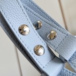 Louis Vuitton All Around Small Bag M28779 Light Blue Monogram perforated leather handbag