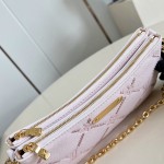 Louis Vuitton Liv Pochette M29495 Monogram Empreinte leather handbag with gold chain and double zip closure