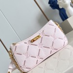 Louis Vuitton Liv Pochette M29495 Monogram Empreinte leather handbag with gold chain and double zip closure