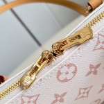  Louis Vuitton Squire East West Bag M2A457 Monogram canvas handbag with leather trim and gold padlock