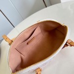  Louis Vuitton Squire East West Bag M2A457 Monogram canvas handbag with leather trim and gold padlock