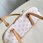  Louis Vuitton Squire East West Bag M2A457 Monogram canvas handbag with leather trim and gold padlock