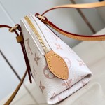  Louis Vuitton Squire East West Bag M2A457 Monogram canvas handbag with leather trim and gold padlock