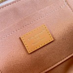  Louis Vuitton Squire East West Bag M2A457 Monogram canvas handbag with leather trim and gold padlock