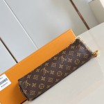 Louis Vuitton Pochette Pencil M28059 Monogram canvas cosmetic pouch with gold hook clasp