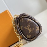 Louis Vuitton Pochette Pencil M28059 Monogram canvas cosmetic pouch with gold hook clasp