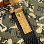Louis Vuitton-style Keepall Bandoulière 35 M95773 and Keepall 55 M95774 vintage camouflage travel bags