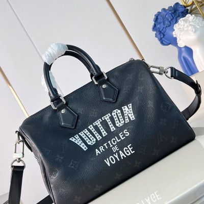 Louis Vuitton - Speedy P9 Bandoulière 30 M26180 Black Studded Leather Replica Handbag