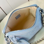 Louis Vuitton Mahina Hand It All Small Bag M24255 perforated calf leather handbag with braided chain handle