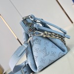 Louis Vuitton Mahina Hand It All Small Bag M24255 perforated calf leather handbag with braided chain handle