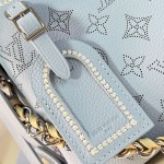 Louis Vuitton Mahina Hand It All Small Bag M24255 perforated calf leather handbag with braided chain handle