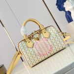 Louis Vuitton Speedy Bandoulière 20 M29459 LV Stamp canvas handbag with striped mini Monogram design