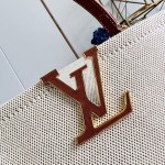 Louis Vuitton Capucines Souple Large Bag M28439 soft cotton canvas handbag with leather trim