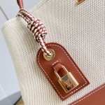 Louis Vuitton Capucines Souple Large Bag M28439 soft cotton canvas handbag with leather trim