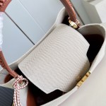 Louis Vuitton Capucines Souple Large Bag M28439 soft cotton canvas handbag with leather trim