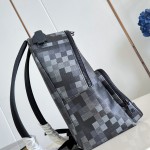 Louis Vuitton Discovery Cargo Backpack M28785 Monogram Midnight coated canvas backpack with front zip pocket