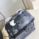 Louis Vuitton Discovery Cargo Backpack M28785 Monogram Midnight coated canvas backpack with front zip pocket