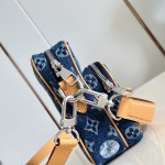 Louis Vuitton Nil Crossbody Bag M27553 Monogram denim handbag with floral embroidery