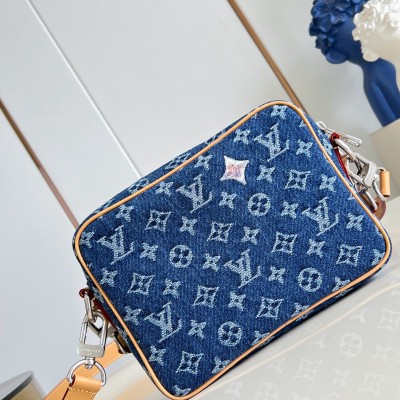 Louis Vuitton - Nil Crossbody Bag M27553 Monogram Denim Floral Embroidery Replica Handbag
