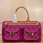 Louis Vuitton-style vintage denim shoulder bag M95019 blue M95214 pink and M95215 green