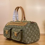Louis Vuitton-style vintage denim shoulder bag M95019 blue M95214 pink and M95215 green