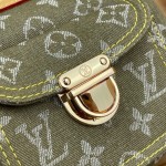 Louis Vuitton-style vintage denim shoulder bag M95019 blue M95214 pink and M95215 green
