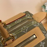 Louis Vuitton-style vintage denim shoulder bag M95019 blue M95214 pink and M95215 green