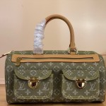 Louis Vuitton-style vintage denim shoulder bag M95019 blue M95214 pink and M95215 green