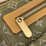 Louis Vuitton-style vintage denim shoulder bag M95019 blue M95214 pink and M95215 green