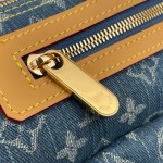 Louis Vuitton-style vintage denim shoulder bag M95019 blue M95214 pink and M95215 green