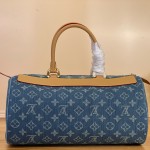 Louis Vuitton-style vintage denim shoulder bag M95019 blue M95214 pink and M95215 green