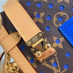  Louis Vuitton Side Trunk Medium Bag M28490 Monogram Perfo canvas handbag with S-lock closure