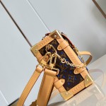 Louis Vuitton Side Trunk Medium Bag M28490 Monogram Perfo canvas handbag with S-lock closure