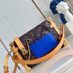  Louis Vuitton Side Trunk Medium Bag M28490 Monogram Perfo canvas handbag with S-lock closure
