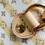  Louis Vuitton LV Stamp Neverfull MM M28457 mini Monogram canvas tote bag with LV Circle charm