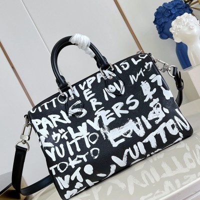 Louis Vuitton - Speedy P9 Bandoulière 30 M26175 Graffiti Monogram Leather Bag by Nigo