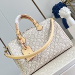 Louis Vuitton Speedy Soft 30 M28479 Monogram Emblème jacquard canvas handbag with braided handles