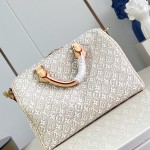 Louis Vuitton Speedy Soft 30 M28479 Monogram Emblème jacquard canvas handbag with braided handles