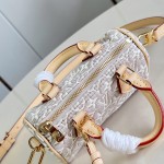  Louis Vuitton Nano Speedy M28502 Monogram Emblème jacquard canvas mini handbag with cowhide leather trim