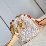  Louis Vuitton Nano Speedy M28502 Monogram Emblème jacquard canvas mini handbag with cowhide leather trim