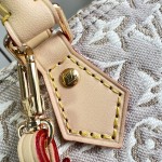  Louis Vuitton Nano Speedy M28502 Monogram Emblème jacquard canvas mini handbag with cowhide leather trim