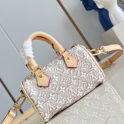 Louis Vuitton - Nano Speedy M28502 Monogram Emblème Jacquard Canvas Mini Handbag
