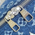 Louis Vuitton Keepall Bandoulière 50 M27781 Monogram denim floral embroidered travel bag